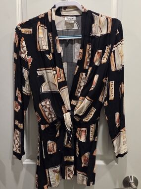 Vintage 80s 90s Abstract Print Blazer